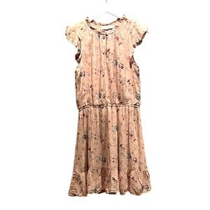 LOFT Women’s Floral Dot Pink Dress Lined Size Medium